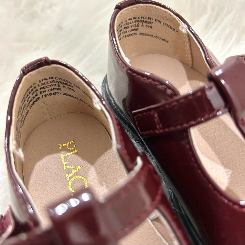 The Children’s Place Burgundy Patent Mary Jane Shoes | Toddler Girl 5 - Picture 3 of 9